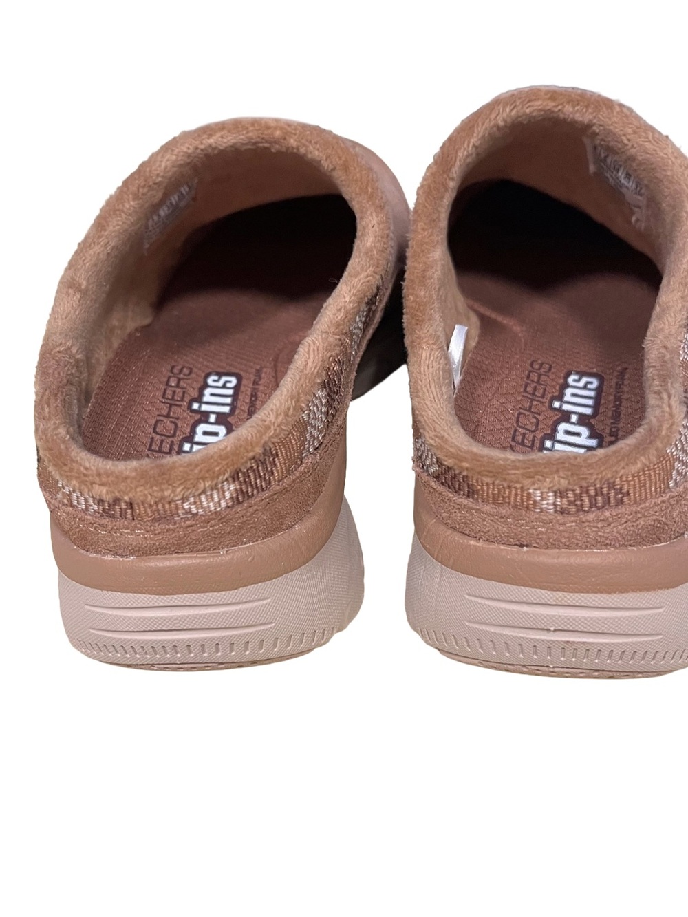 NEW Skechers Easy Going Grace Womens Sz 8 Tan Suede Slip-ins Trimmed Clogs Mules - Picture 5 of 9